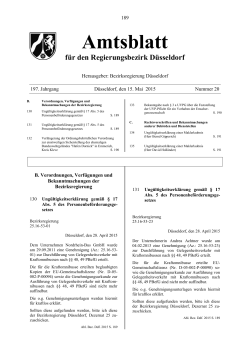 Amtsblatt - Bezirksregierung Düsseldorf