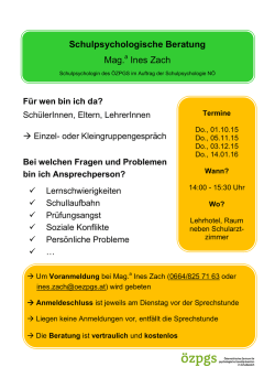 Schulpsychologische Beratung Mag. Ines Zach