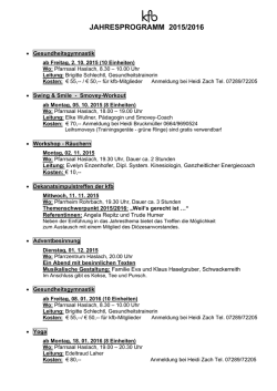 JAHRESPROGRAMM 2015/2016