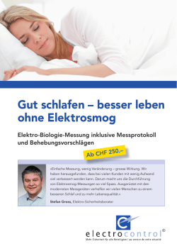 Gut schlafen &ndash; besser leben ohne Elektrosmog