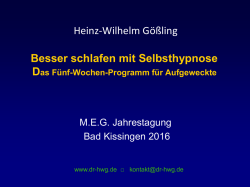 Besser schlafen mit Selbsthypnose Heinz