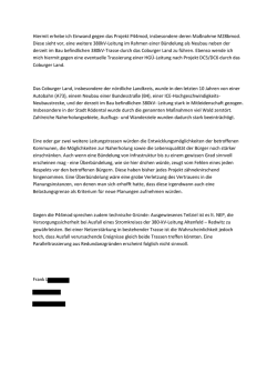 Hiermit erhebe ich Einwand gegen das Projekt P44mod