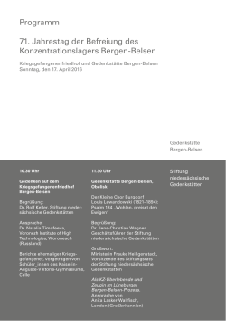 Programm - Gedenkstätte Bergen-Belsen