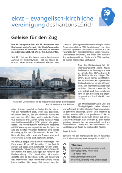 EKVZ-Info 2015-4 - Evangelisch-kirchliche Vereinigung Zürich