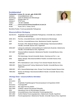 CV - Medizinische Mikrobiologie