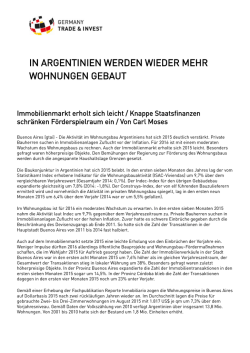 In Argentinien werden wieder mehr Wohnungen gebaut