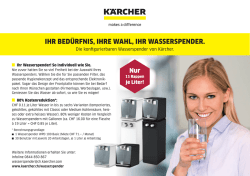 ihr bed&uuml;rfnis, ihre wahl, ihr wasserspender. - kaercher