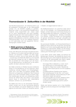 Themendossier 8: Zielkonflikte in der Mobilität