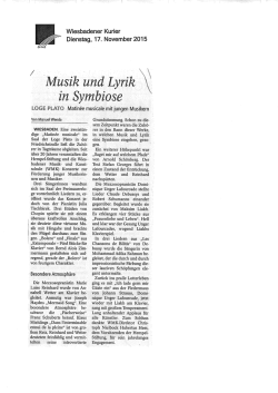 Rezension Matinée musicale, Wiesbadener Kurier 17.11.15