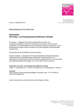 Diplomfeier der Kultur- und