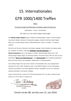 15. Internationales GTR 1000/1400 Treffen