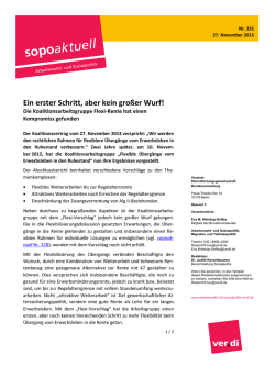 Ein erster Schritt, aber kein gro&szlig;er Wurf!