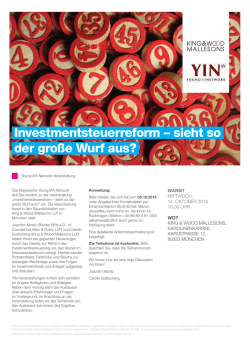 Investmentsteuerreform &ndash; sieht so der gro&szlig;e Wurf aus?