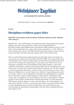 Disziplinarverfahren gegen St&uuml;rz