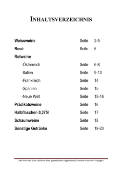 INHALTSVERZEICHNIS - Hotel Sailer Innsbruck