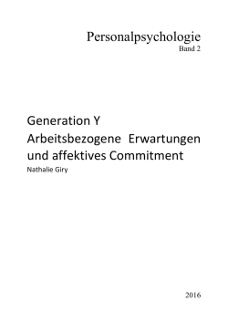 Personalpsychologie Generation Y Arbeitsbezogene Erwartungen