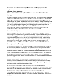 Erwartungen an und Herausforderungen für moderne