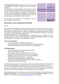 Oberärztin/ arzt für Gynäkologie/Geburtshilfe Unsere Erwartungen