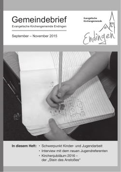 Gemeindebrief September - Evangelische Kirchengemeinde