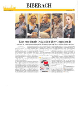 Eine emotionale Diskussion &uuml;ber Organspende