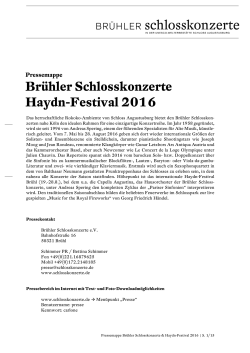 Pressemappe Saison 2016 - Brühler Schlosskonzerte