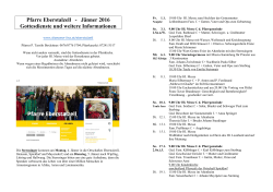 Pfarre Eberstalzell - Jänner 2016 Gottesdienste und weitere