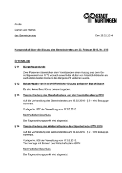 GR 23.02.2016 - Stadt Nürtingen