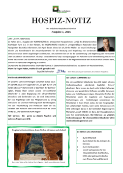 HOSPIZ-NOTIZ Ausgabe 1/2015