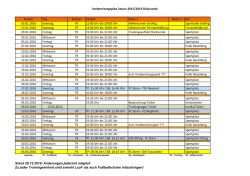 Vorbereitungsplan Saison 2015/2016 Rückrunde Datum Tag Einheit