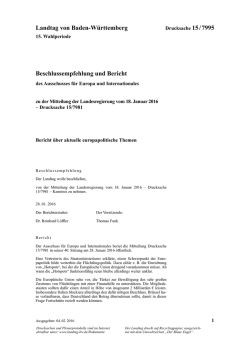 Drucksache 15 / 7995 - Landtag Baden W&uuml;rttemberg