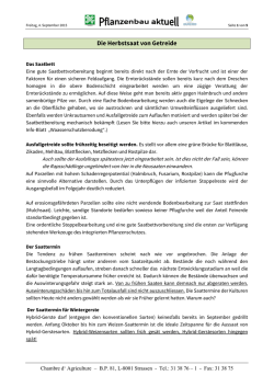 Herbstsaat Getreide 2015