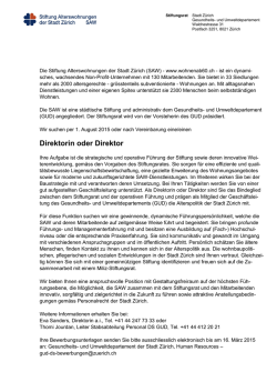 Direktorin oder Direktor - SAW Stiftung Alterswohnungen der Stadt