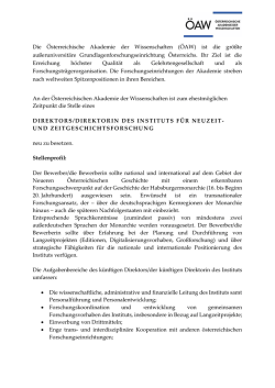 Direktors/​Direktorin des Instituts f&uuml;r Neuzeit