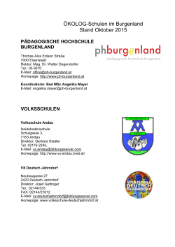 ÖKOLOG-Schulen im Burgenland Stand Oktober 2015