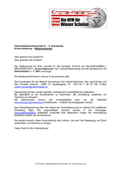 Hallenfu&szlig;ballmeisterschaft (5. &ndash; 8. Schulstufe) Krone