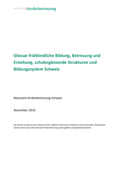 Glossar - Netzwerk Kinderbetreuung