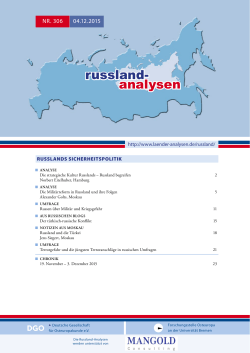 Russland-Analysen Nr. 306 - Länder