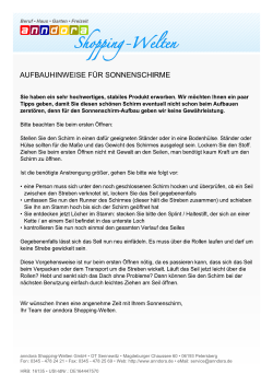Aufbauhinweise Sonnenschirme - anndora Shopping