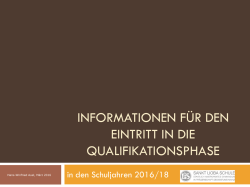 Informationen f&uuml;r den Eintritt in die