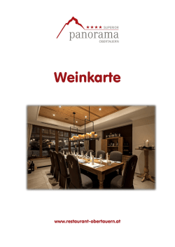 Weinkarte - Hotel Panorama in Obertauern