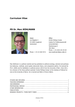 Curriculum Vitae PD Dr. Marc BÜHLMANN