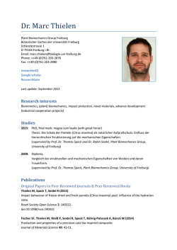 Dr. Marc Thielen - Botanischer Garten