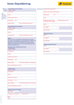 Antrag Konto-/Depotübertrag Wertpapiergeschäft der Postbank