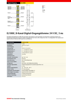 8-Kanal-Digital-Eingangsklemme 24 V DC, 3 ms