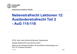 Nebenstrafrecht Lektionen 12: Ausländerstrafrecht Teil 2
