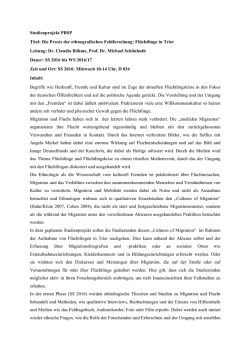 Die Praxis der ethnografischen Feldforschung: Flüchtlinge in Trier