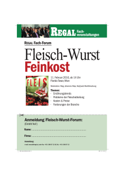 Anmeldung Fleisch-Wurst-Forum: REGAL Fach