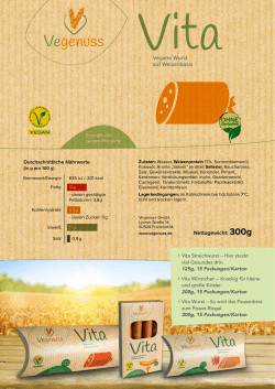Vegane Wurst auf Weizenbasis Nettogewicht: 300g
