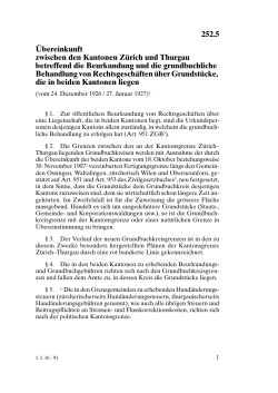 252.5 Übereinkunft zwischen den Kantonen Zürich und Thurgau