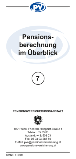 Pensionsberechnung im Überblick